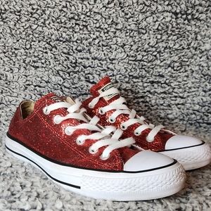 Converse CT All star Sparkle Red Casual Sneakers Size 9